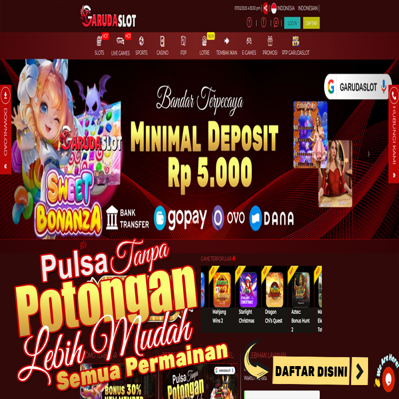 Garudaslot Agen Situs Slot Deposit Pulsa 5000 Terbaru Pasti Cuan